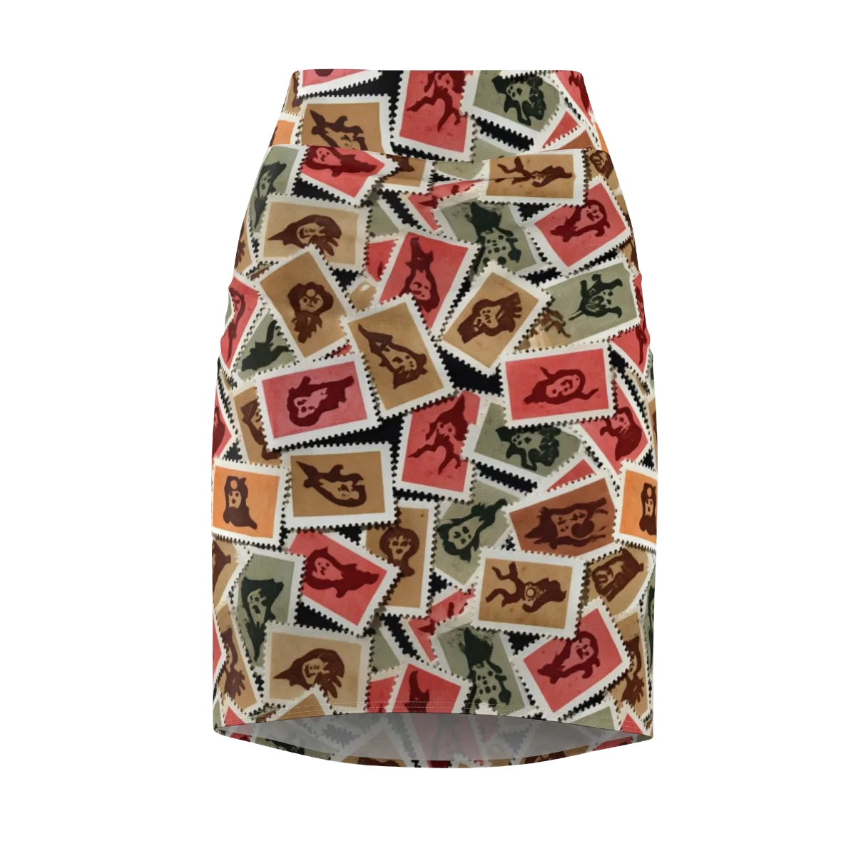 Postmarked Mischief on Pencil Skirt — Front