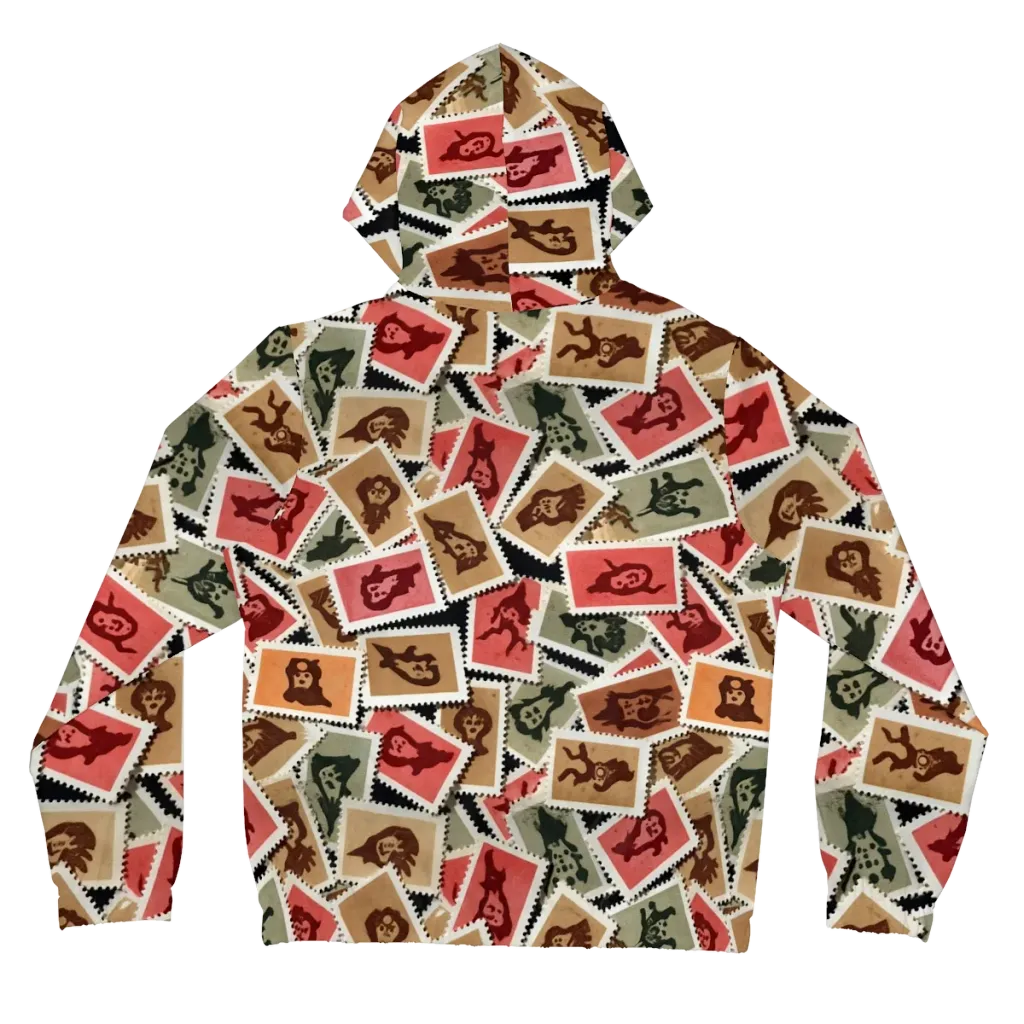Postmarked Mischief on Women's Full-Zip Hoodie — Back