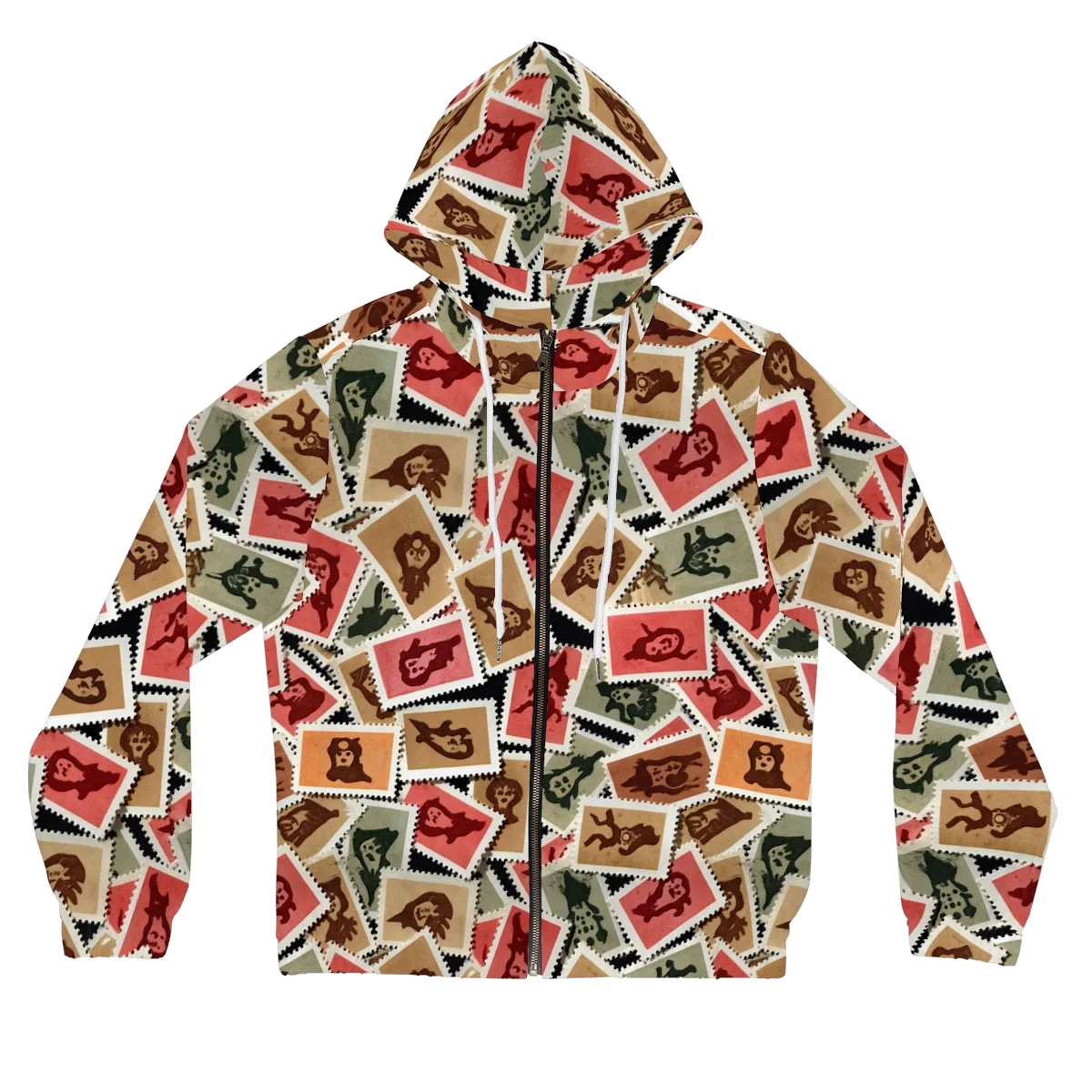 Postmarked Mischief on Women's Full-Zip Hoodie — Front