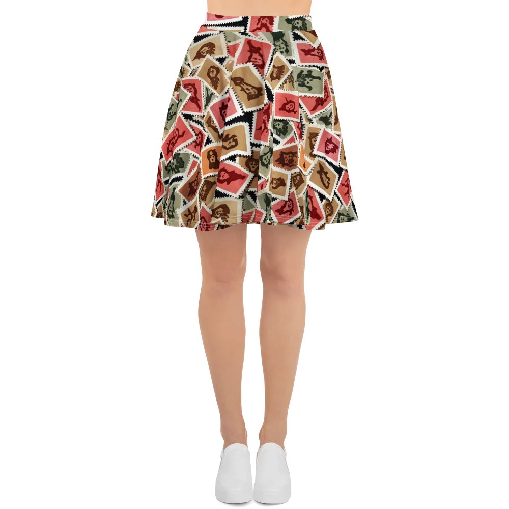 Postmarked Mischief on Skater Skirt — Front