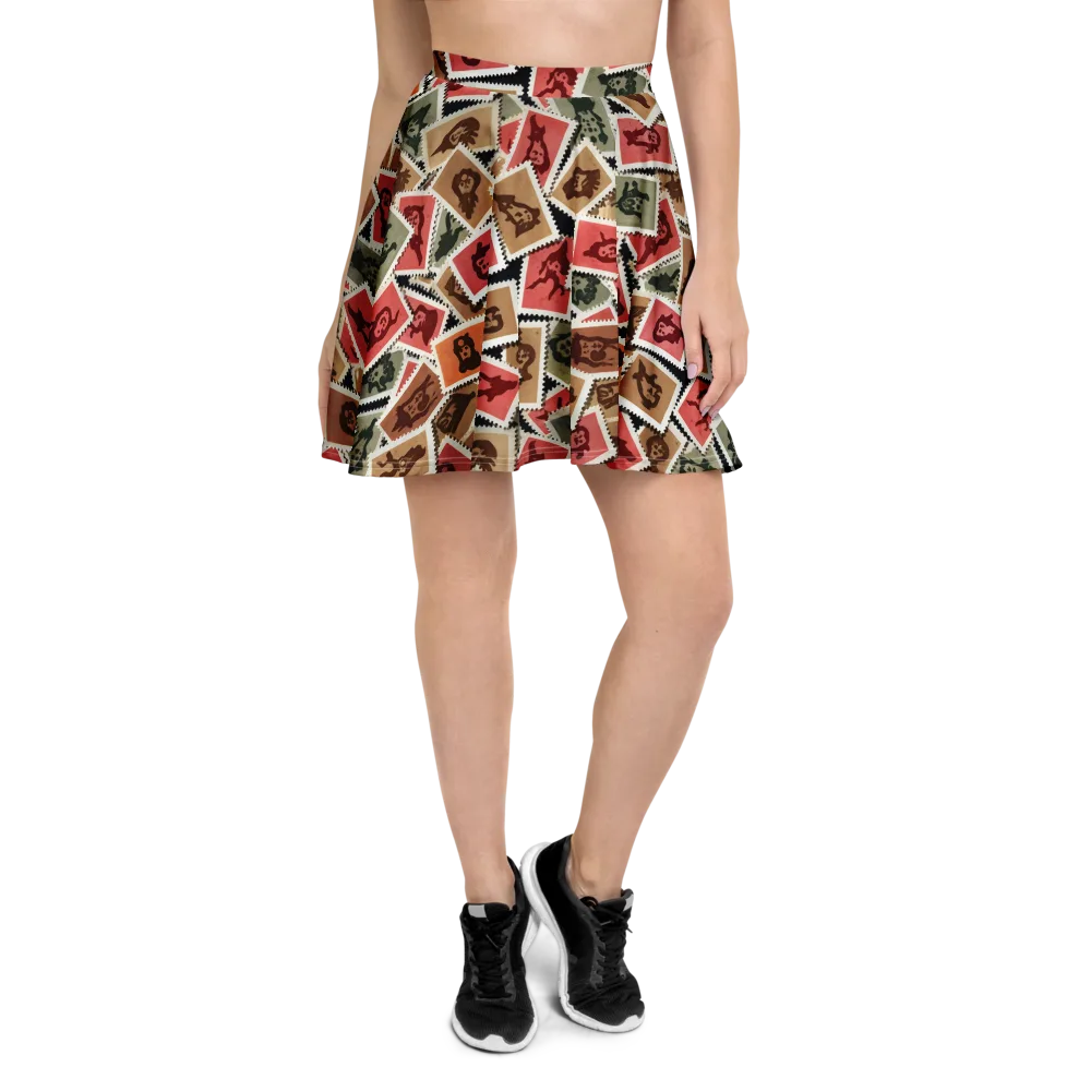 Postmarked Mischief on Skater Skirt — Front
