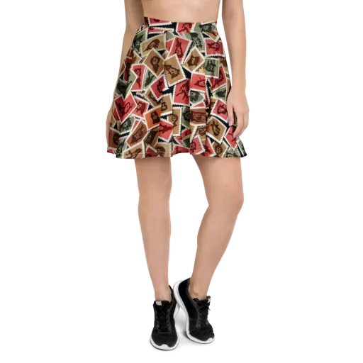 Postmarked Mischief on a Skater Skirt