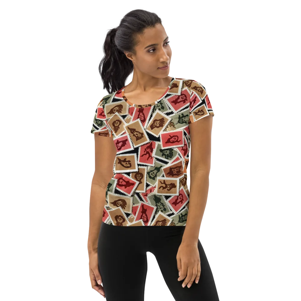 Postmarked Mischief on Women's Athletic T-Shirt — Front