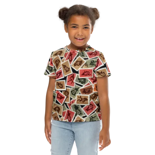 Postmarked Mischief on a Kids Crew Neck T-Shirt