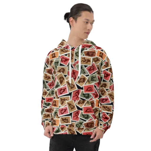 Postmarked Mischief on a Hoodie