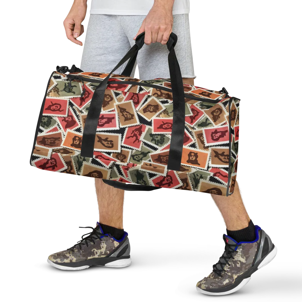 Postmarked Mischief on Duffle Bag — Front