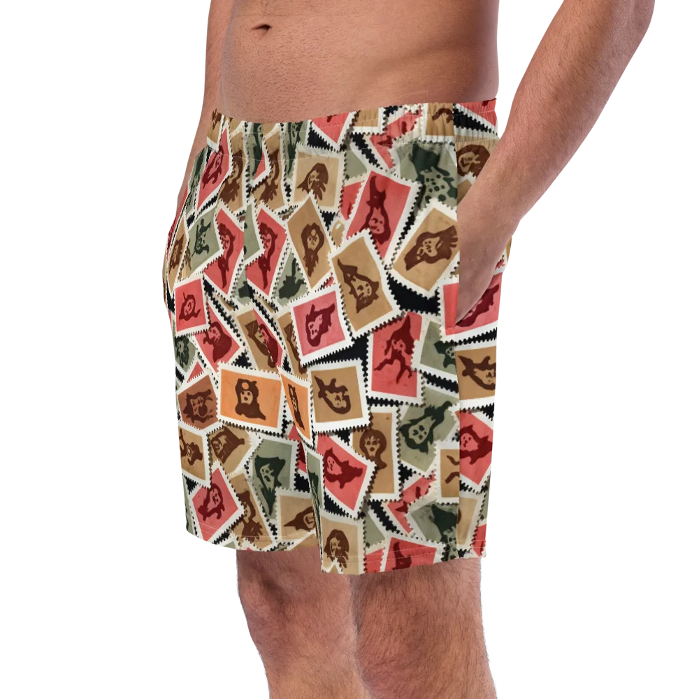 Postmarked Mischief on Swim Trunks — Left Front