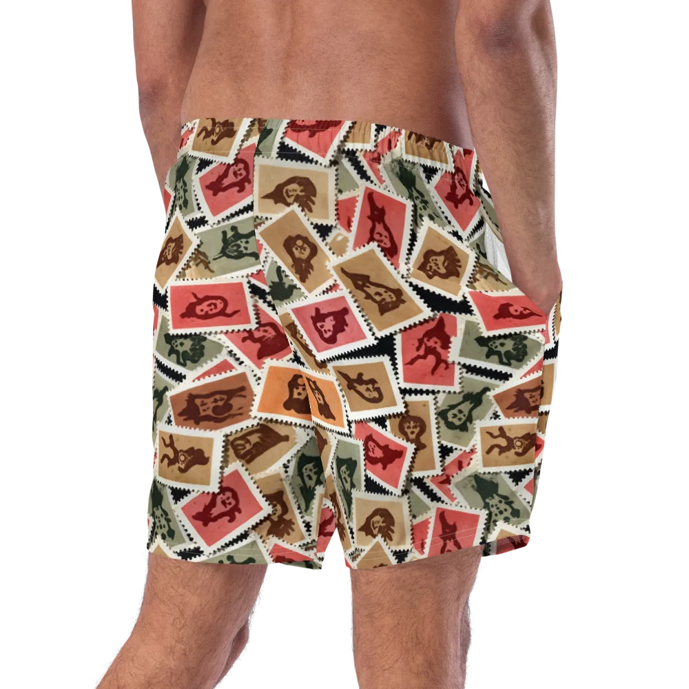 Postmarked Mischief on Swim Trunks — Right Back