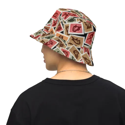 Postmarked Mischief on a Reversible Bucket Hat