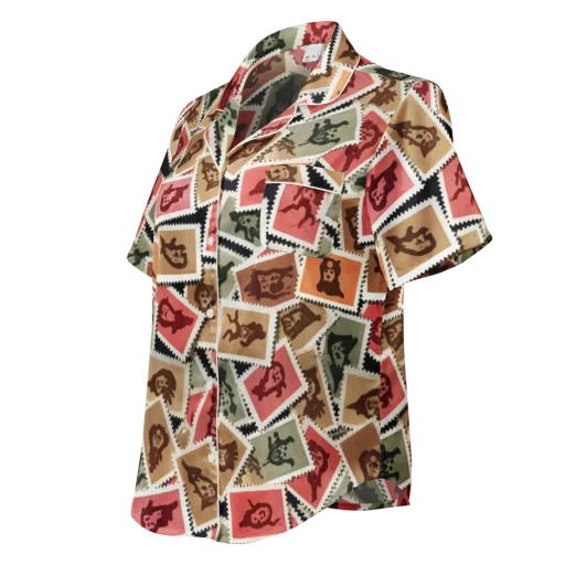 Postmarked Mischief on a Women's Short Sleeve Pajama Top