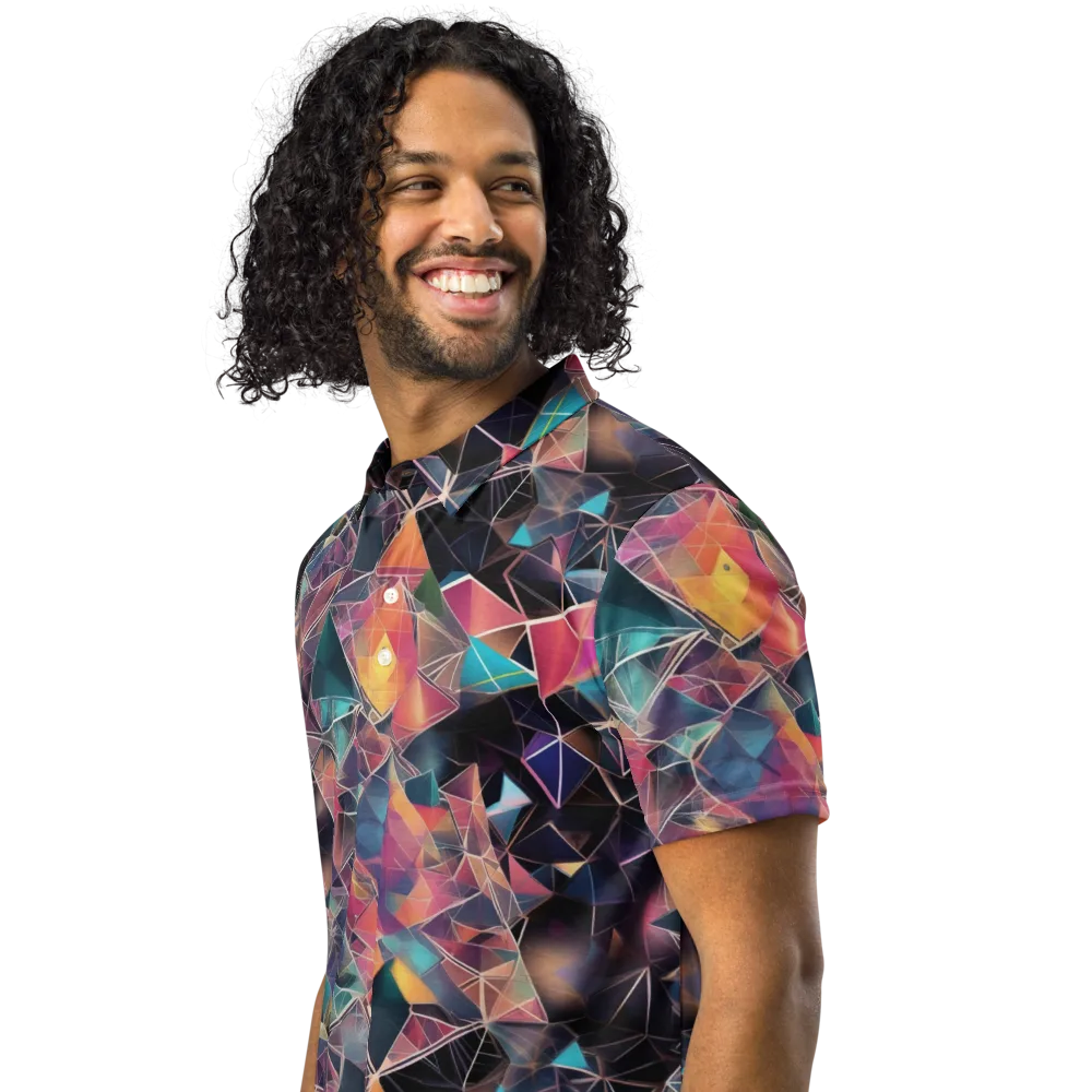 Shard Garden on Men's Slim Fit Polo Shirt — Left Front