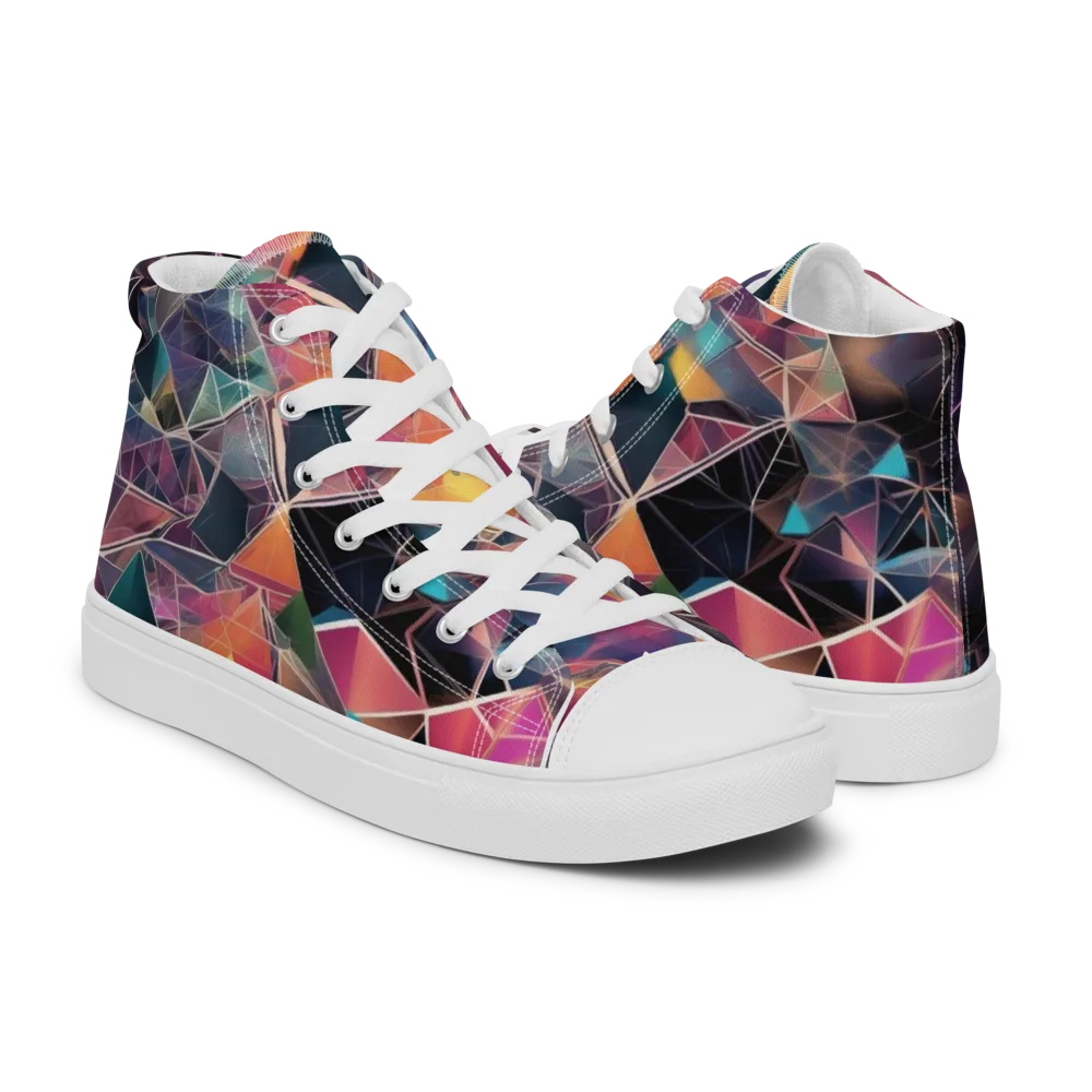 Shard Garden on Men's High Top Canvas Shoes — Right