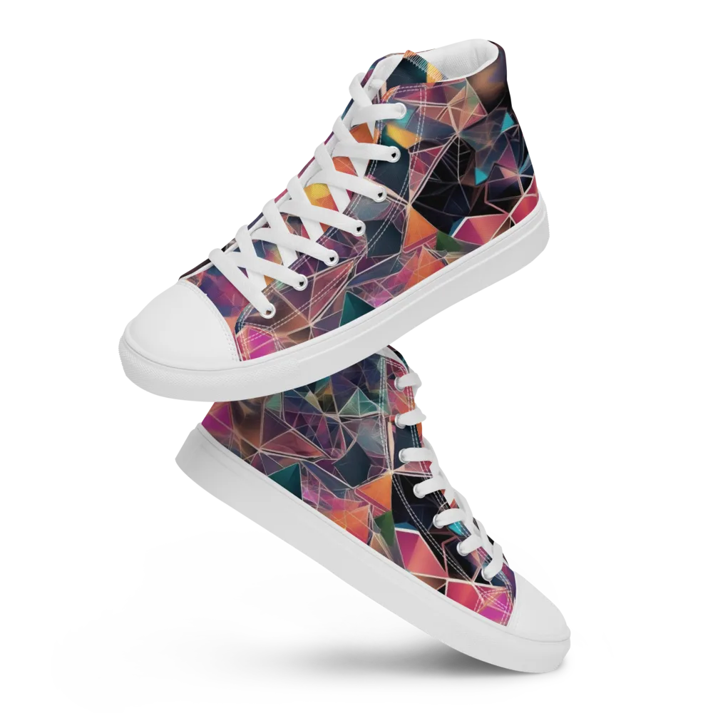 Shard Garden on Men's High Top Canvas Shoes — Front