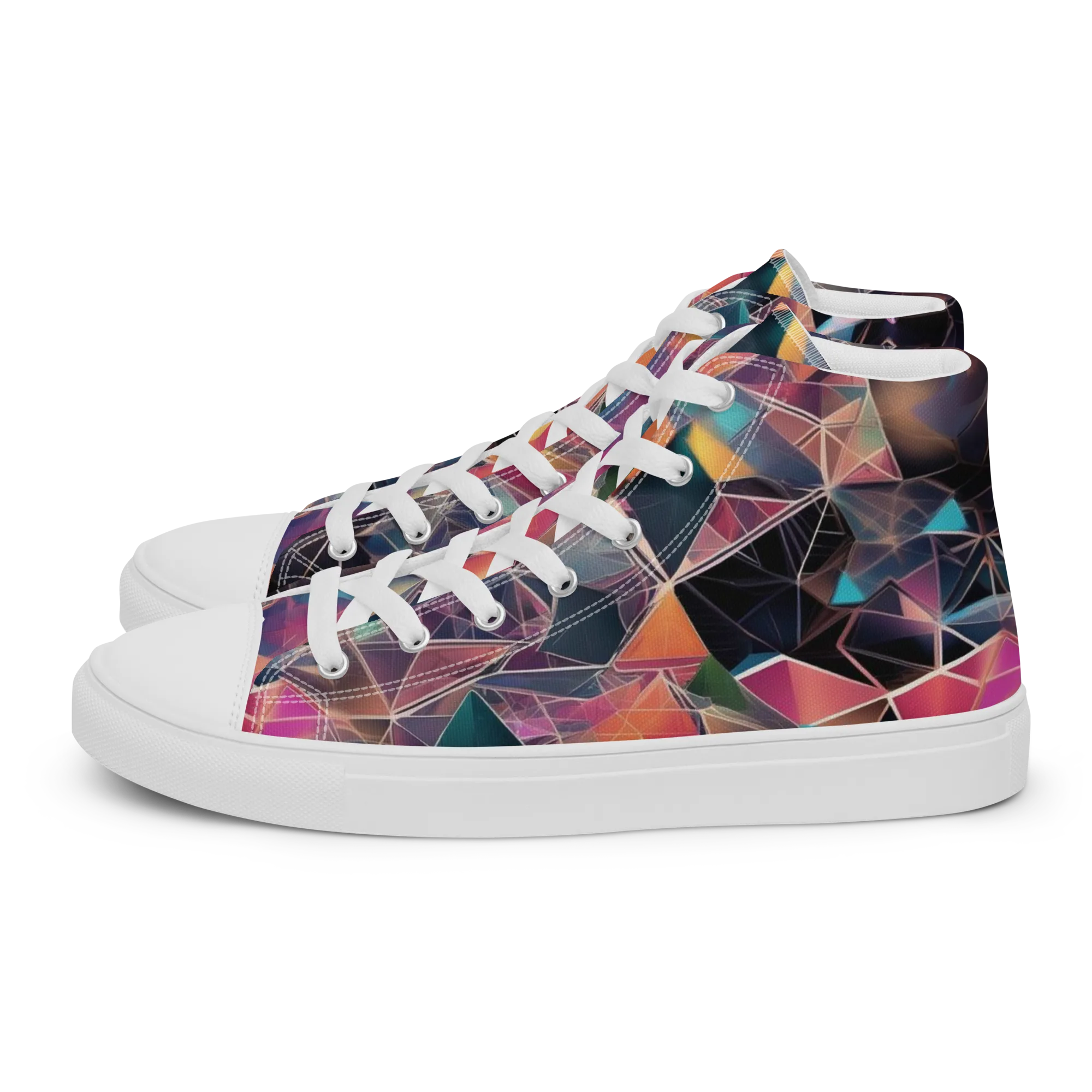 Shard Garden on Women's High Top Canvas Shoes — Left