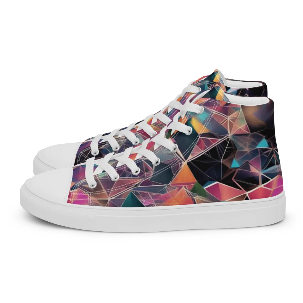 Shard Garden on Women's High Top Canvas Shoes — Left