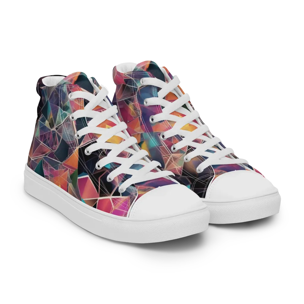 Shard Garden on Women's High Top Canvas Shoes — Right Front