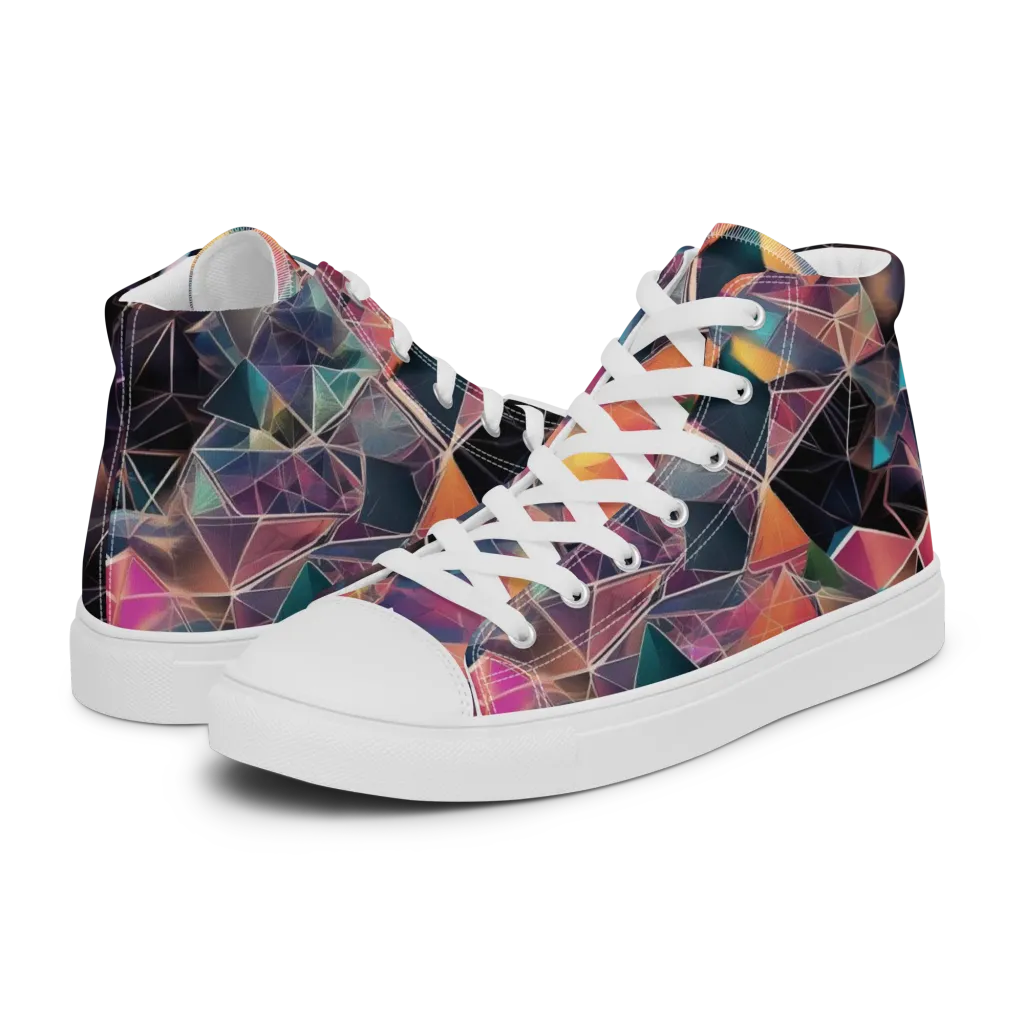 Shard Garden on Women's High Top Canvas Shoes — Left