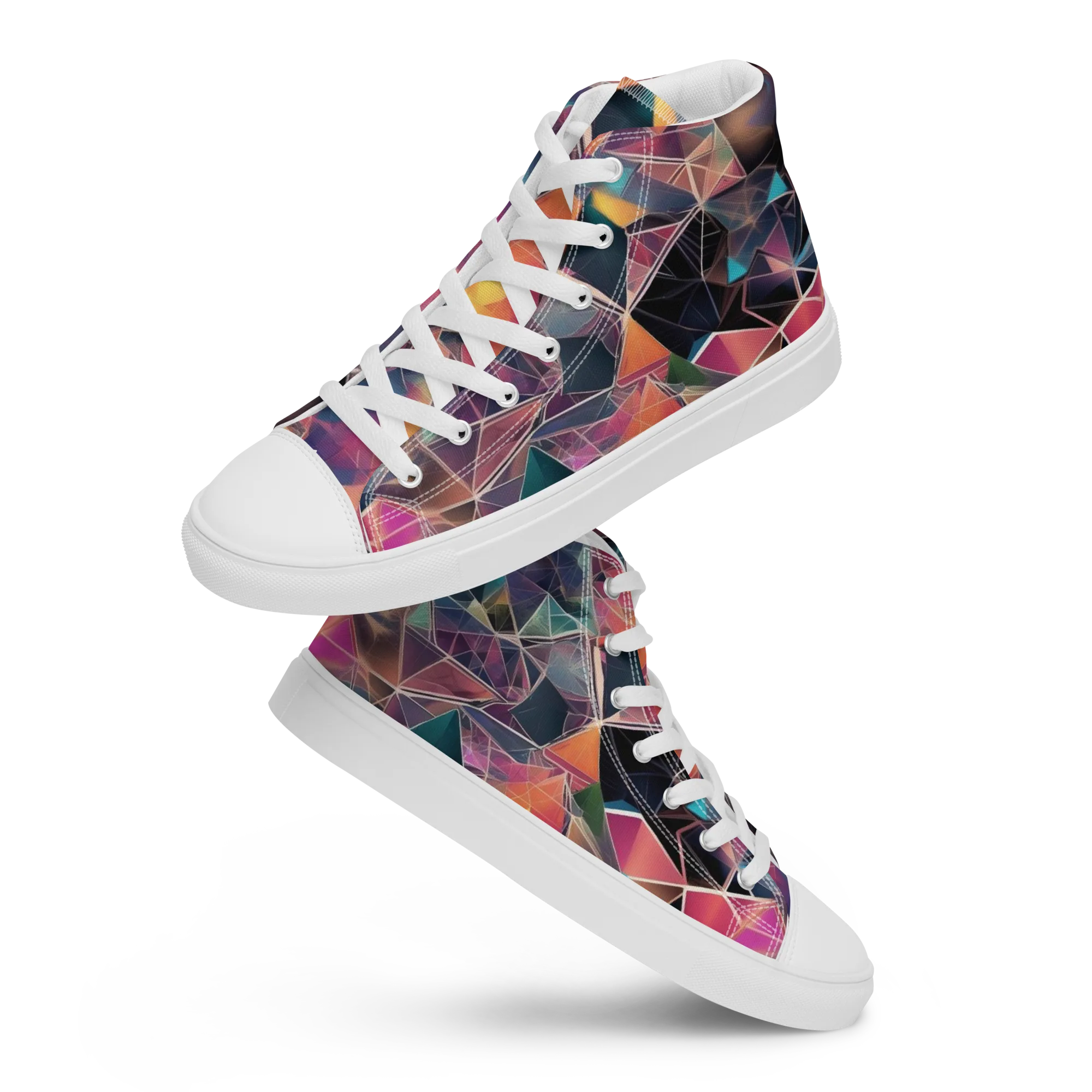 Shard Garden on Women's High Top Canvas Shoes — Front