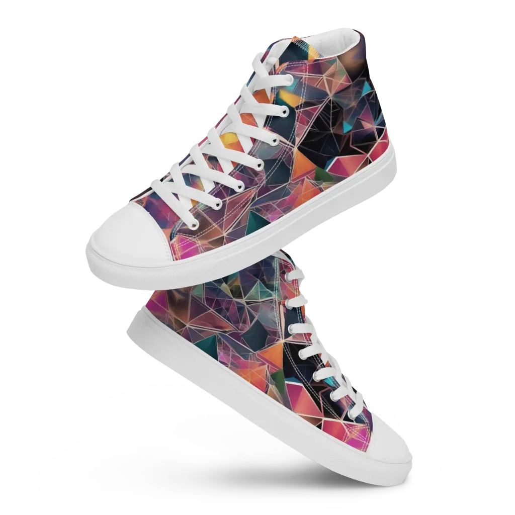 Shard Garden on Women's High Top Canvas Shoes — Front