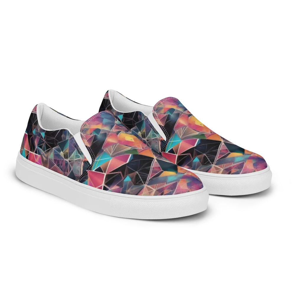 Shard Garden on Men's Slip-On Canvas Shoes — Right Front