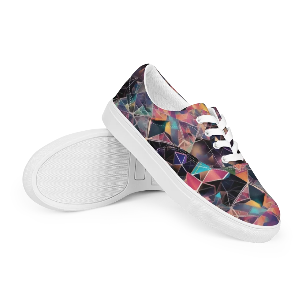 Shard Garden on Men's Lace-Up Canvas Shoes — Right Front