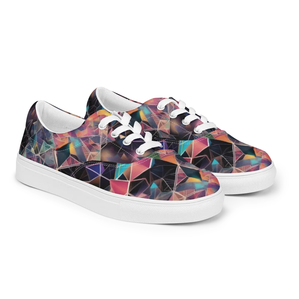 Shard Garden on Men's Lace-Up Canvas Shoes — Right Front