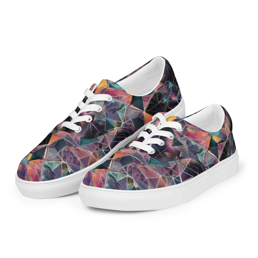 Shard Garden on Men's Lace-Up Canvas Shoes — Left Front