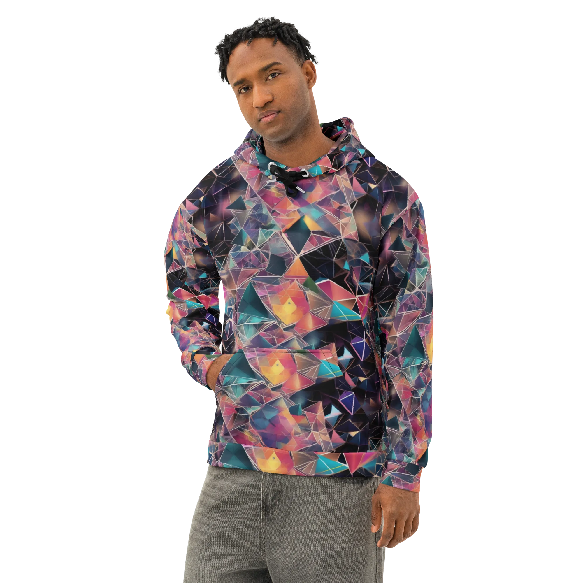 Shard Garden on Cotton Hoodie — Left Front