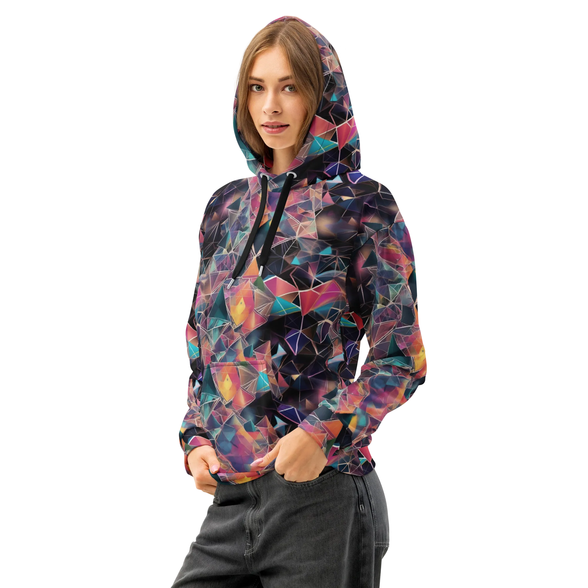 Shard Garden on Cotton Hoodie — Left Front