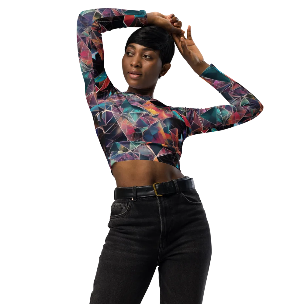 Shard Garden on Long Sleeve Crop Top — Front