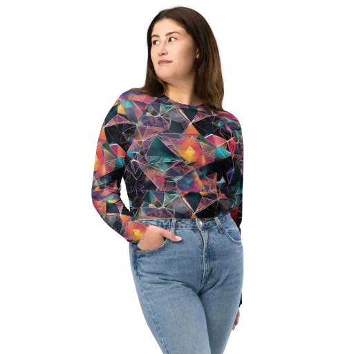 Shard Garden on a Long Sleeve Crop Top