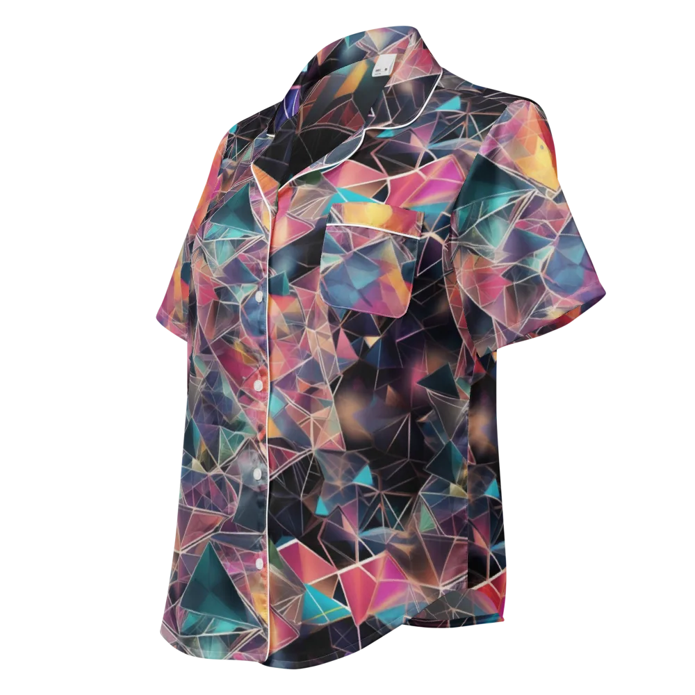 Shard Garden on Women's Short Sleeve Pajama Top — Left Front