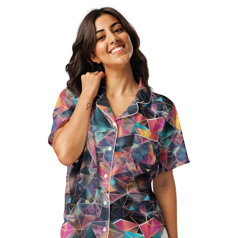 Shard Garden on Women's Short Sleeve Pajama Top — Front