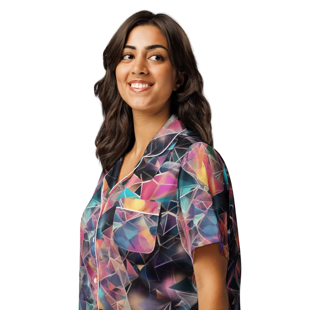 Shard Garden on Women's Short Sleeve Pajama Top — Left Front