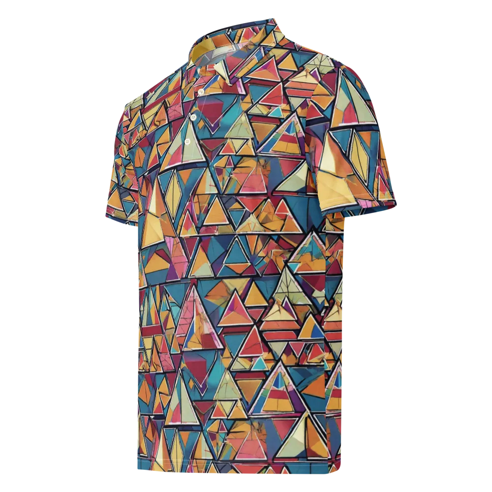 Color Theory Clash on Men's Slim Fit Polo Shirt — Left Front