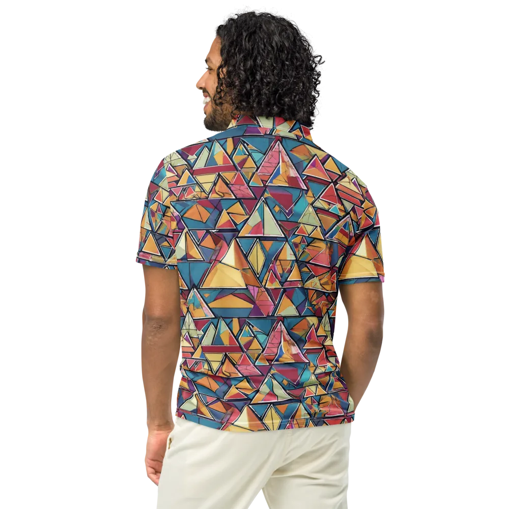 Color Theory Clash on Men's Slim Fit Polo Shirt — Back