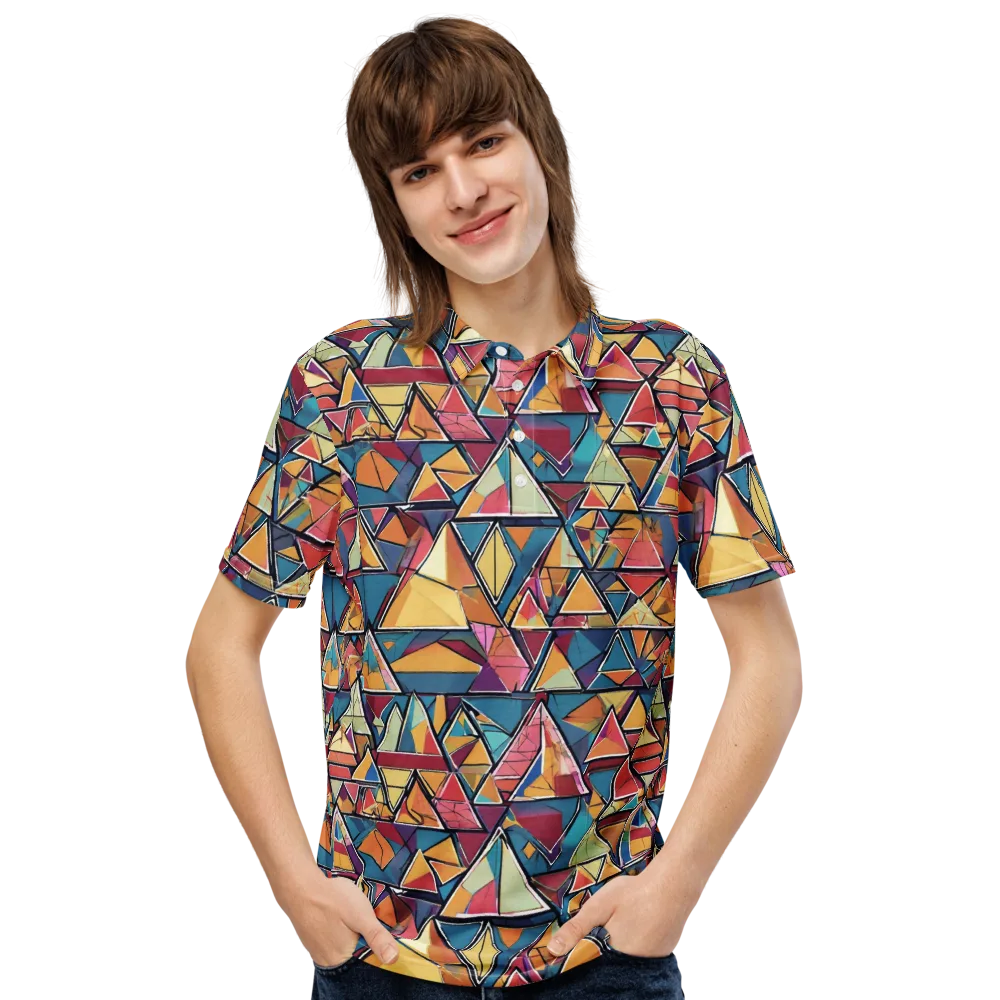 Color Theory Clash on Men's Slim Fit Polo Shirt — Front