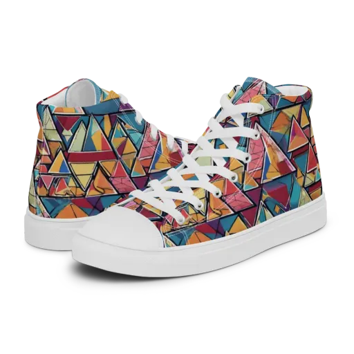 Color Theory Clash on a Men's High Top Canvas Shoes