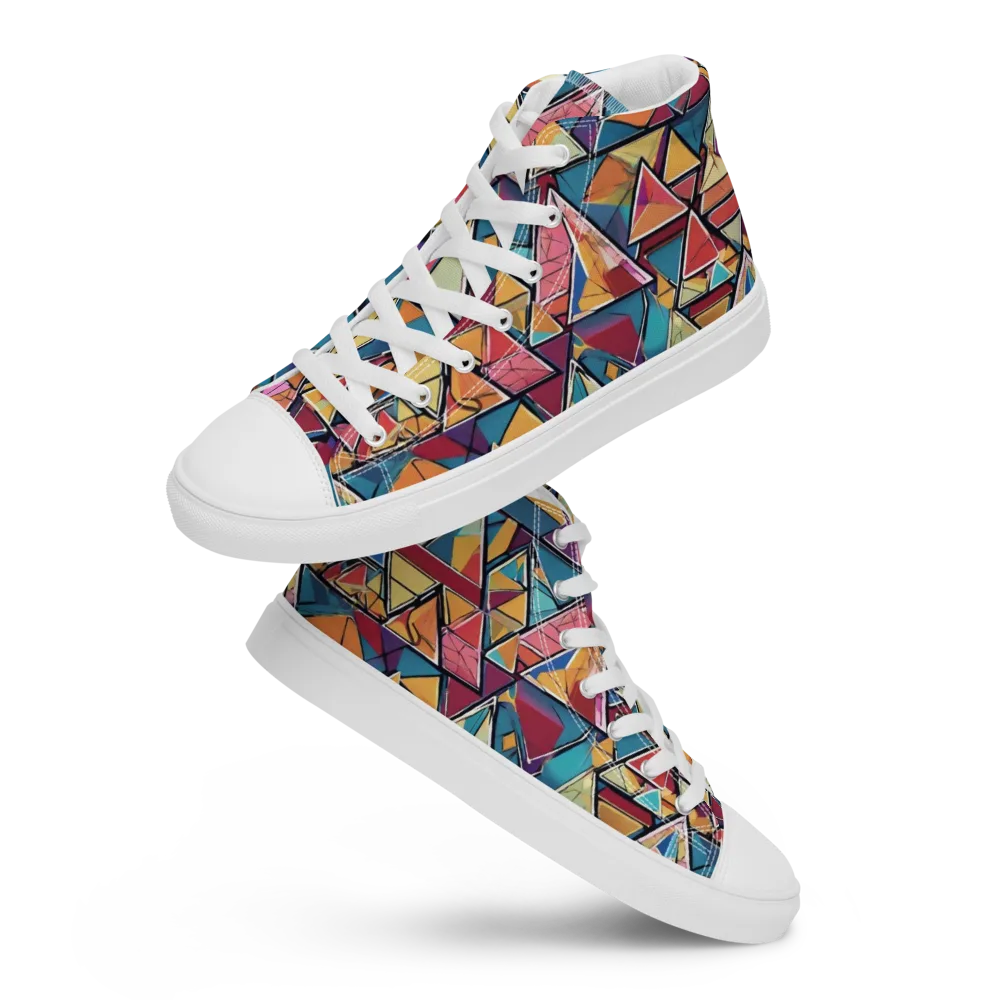 Color Theory Clash on Men's High Top Canvas Shoes — Front