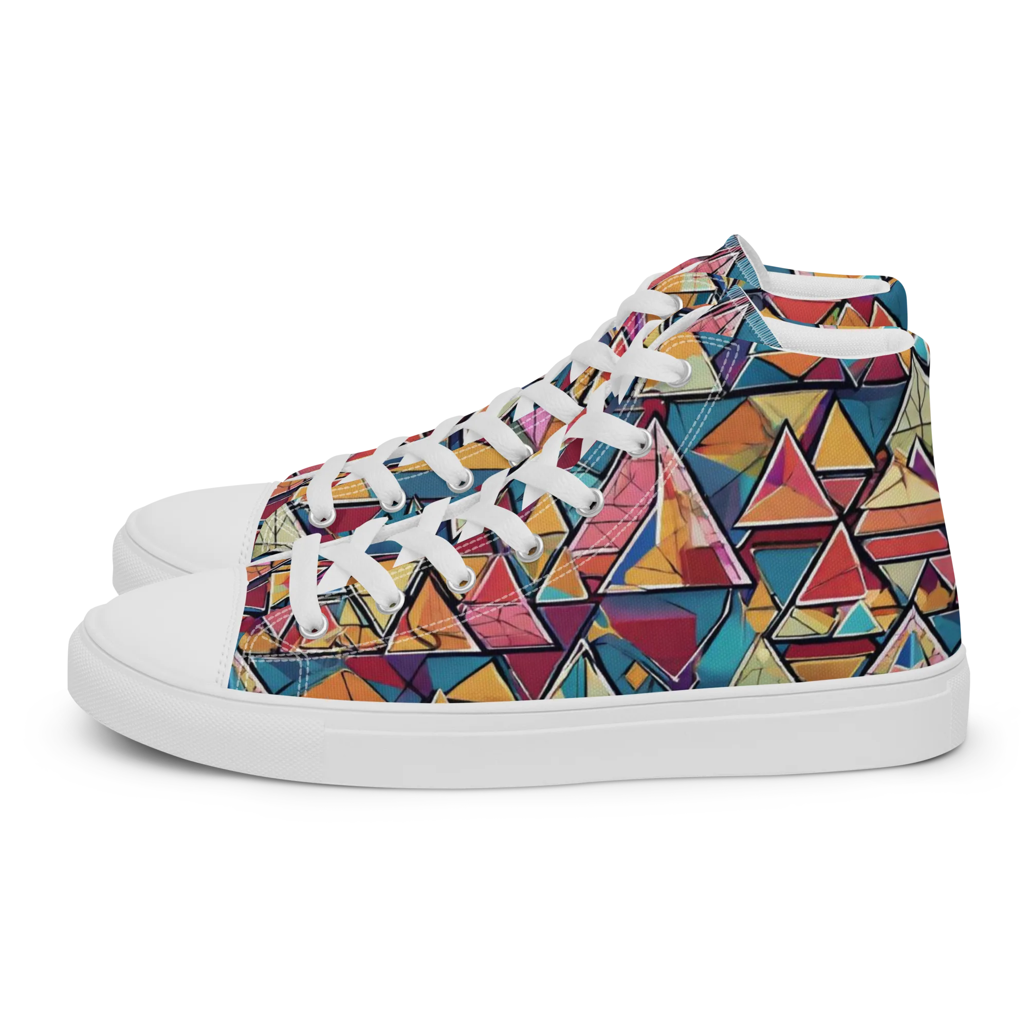 Color Theory Clash on Women's High Top Canvas Shoes — Left