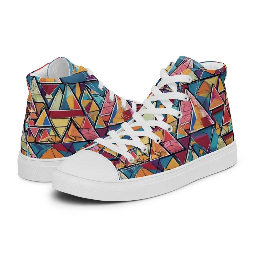 Color Theory Clash on Women's High Top Canvas Shoes — Left