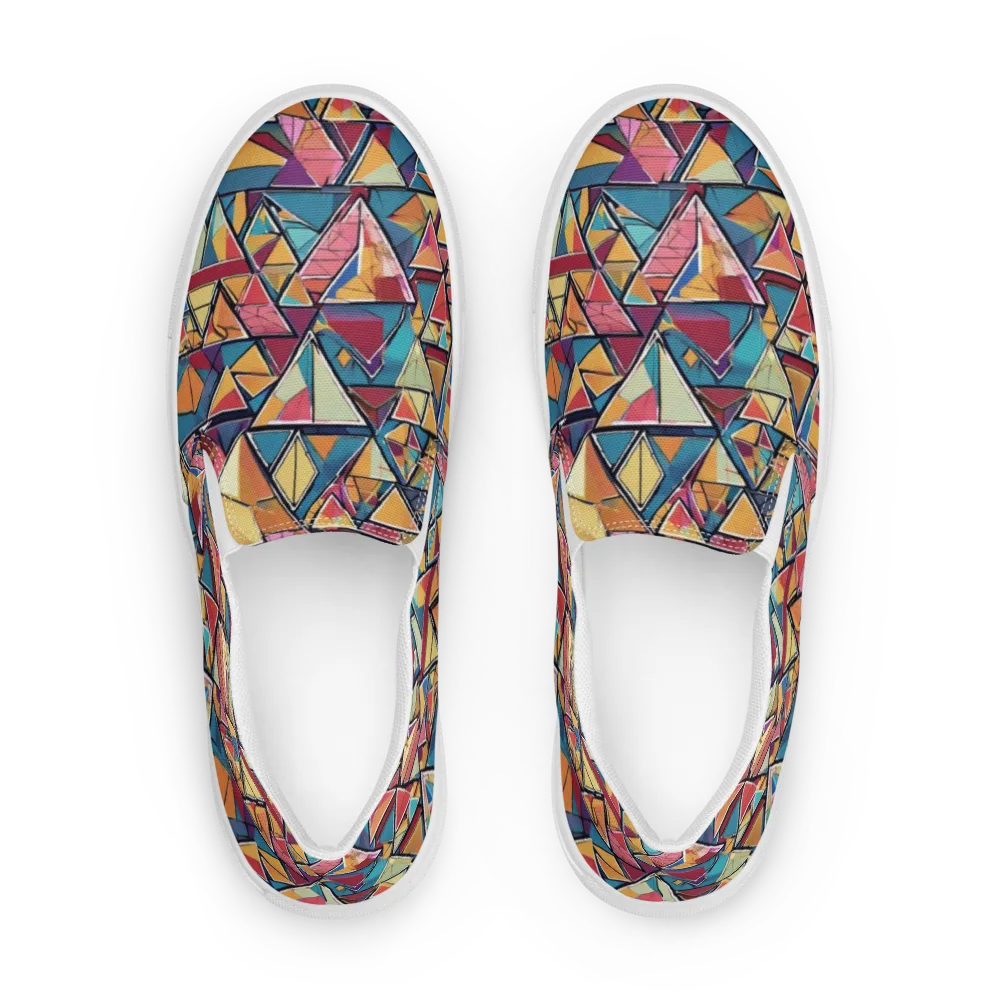 Color Theory Clash on Men's Slip-On Canvas Shoes — Front
