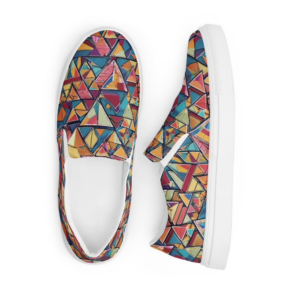 Color Theory Clash on Men's Slip-On Canvas Shoes — Front