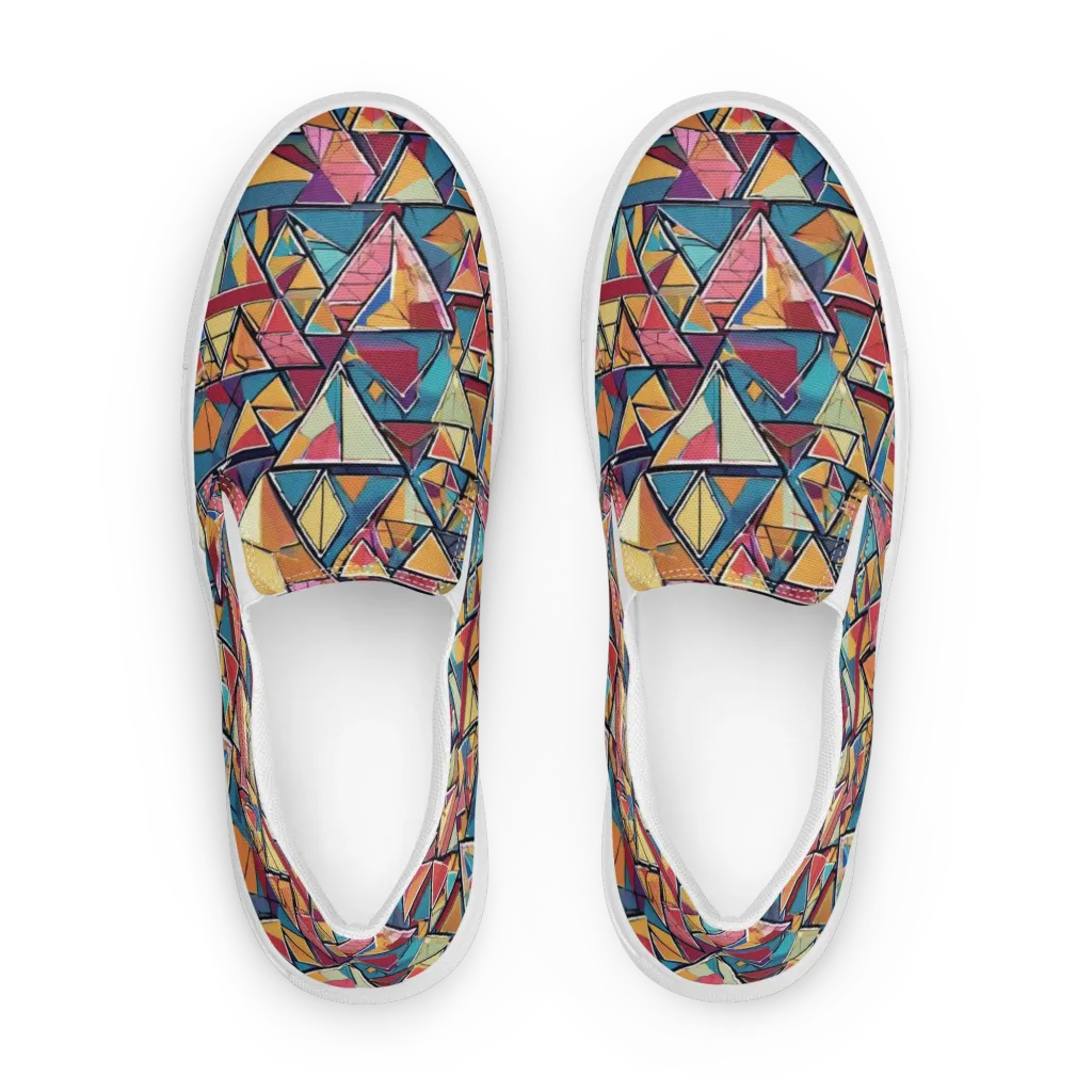 Color Theory Clash on Women's Slip-On Canvas Shoes — Front
