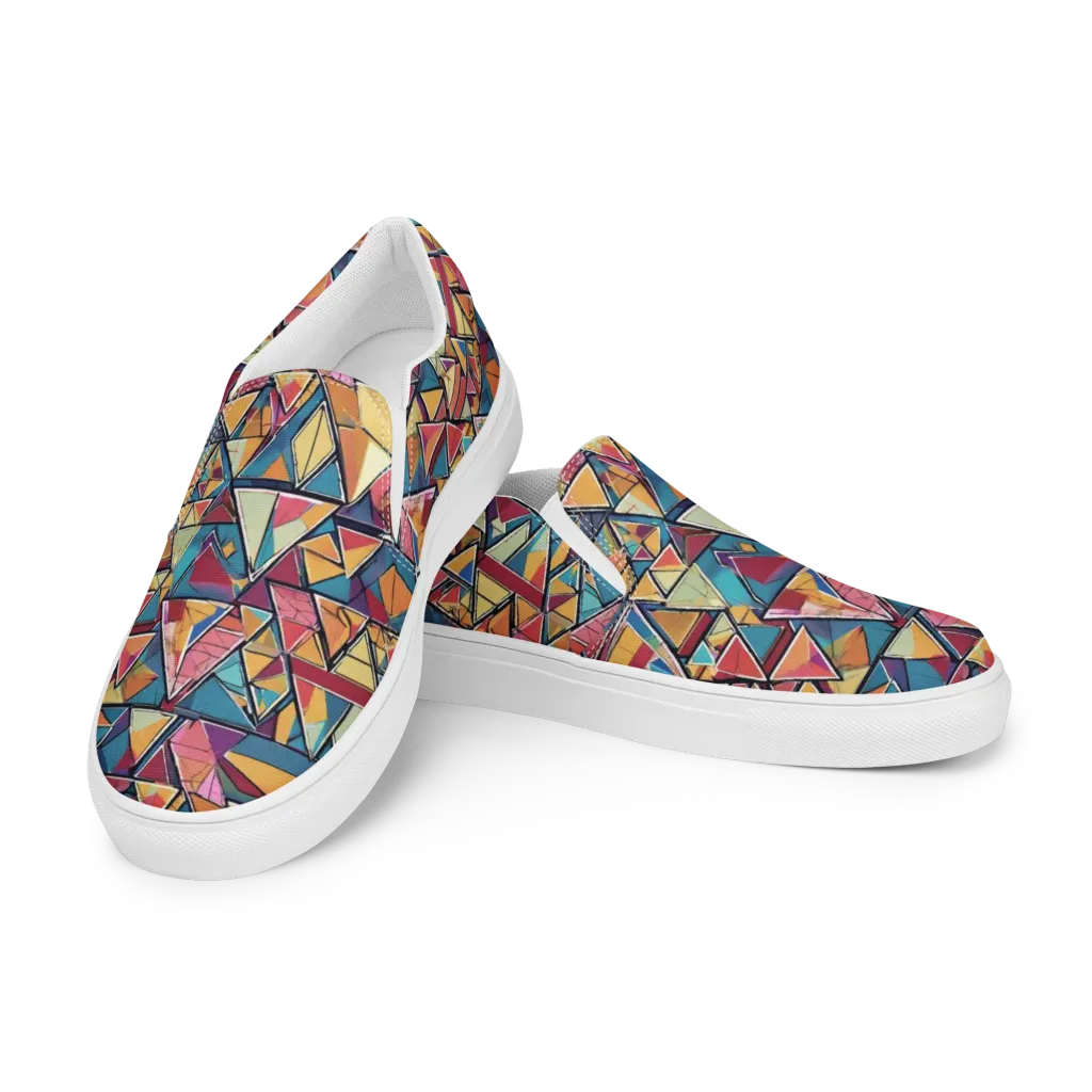 Color Theory Clash on Women's Slip-On Canvas Shoes — Left Front