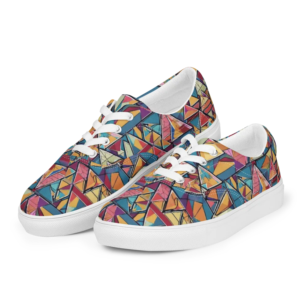 Color Theory Clash on Men's Lace-Up Canvas Shoes — Left Front