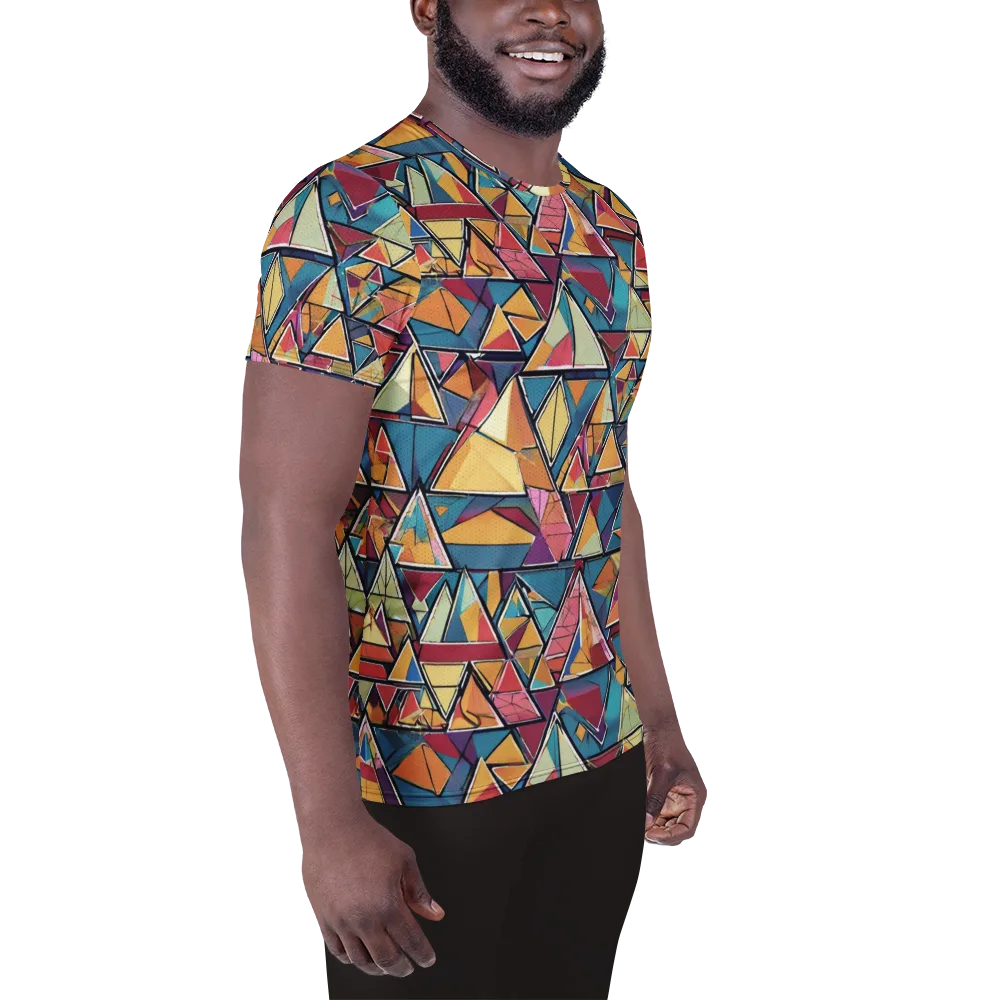 Color Theory Clash on Men's Athletic T-Shirt — Right