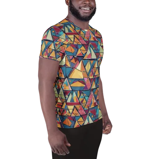 Color Theory Clash on a Men's Athletic T-Shirt