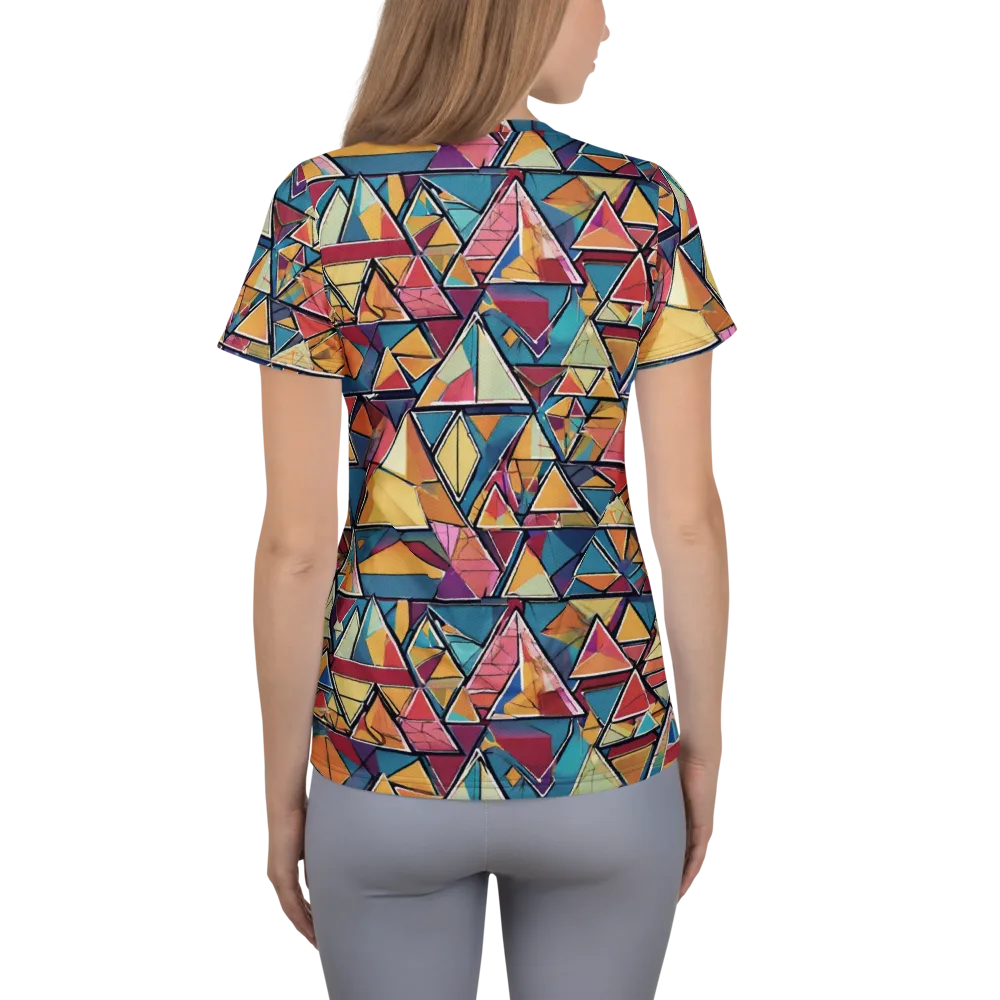 Color Theory Clash on Women's Athletic T-Shirt — Back