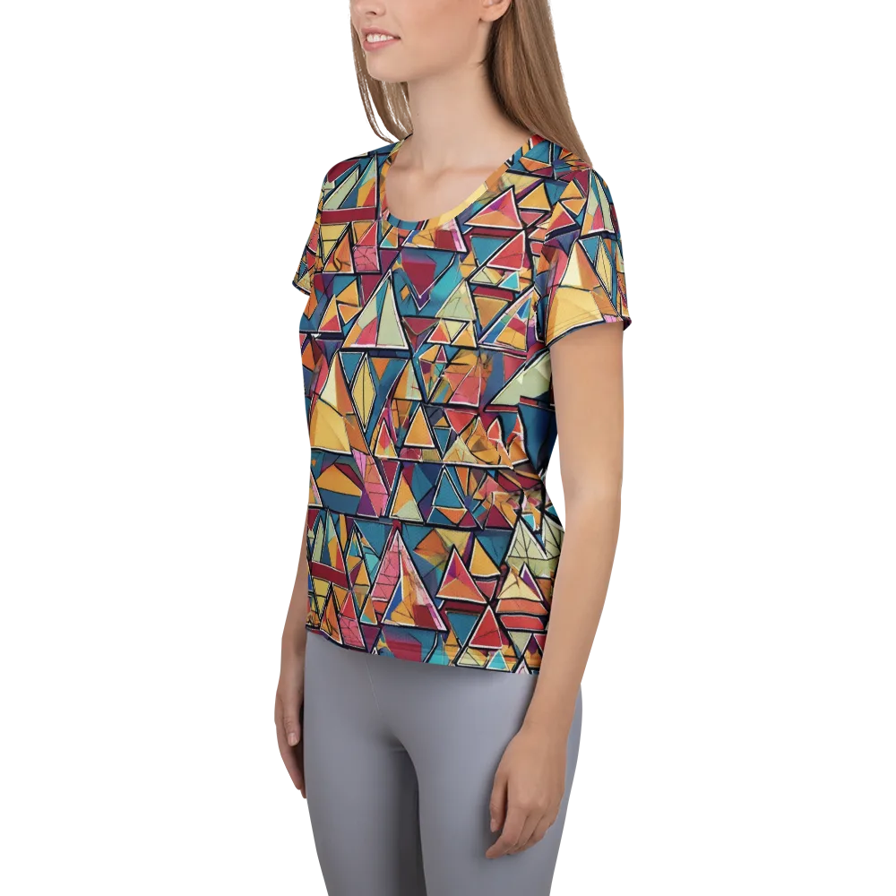 Color Theory Clash on Women's Athletic T-Shirt — Left